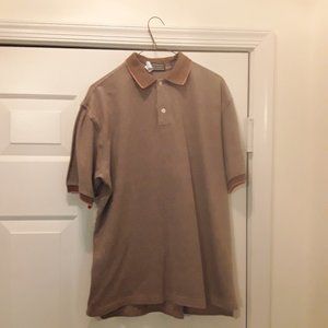 J McLaughlin Men's Polo Shirt Cotton Casual Orange Multi color Size Medium